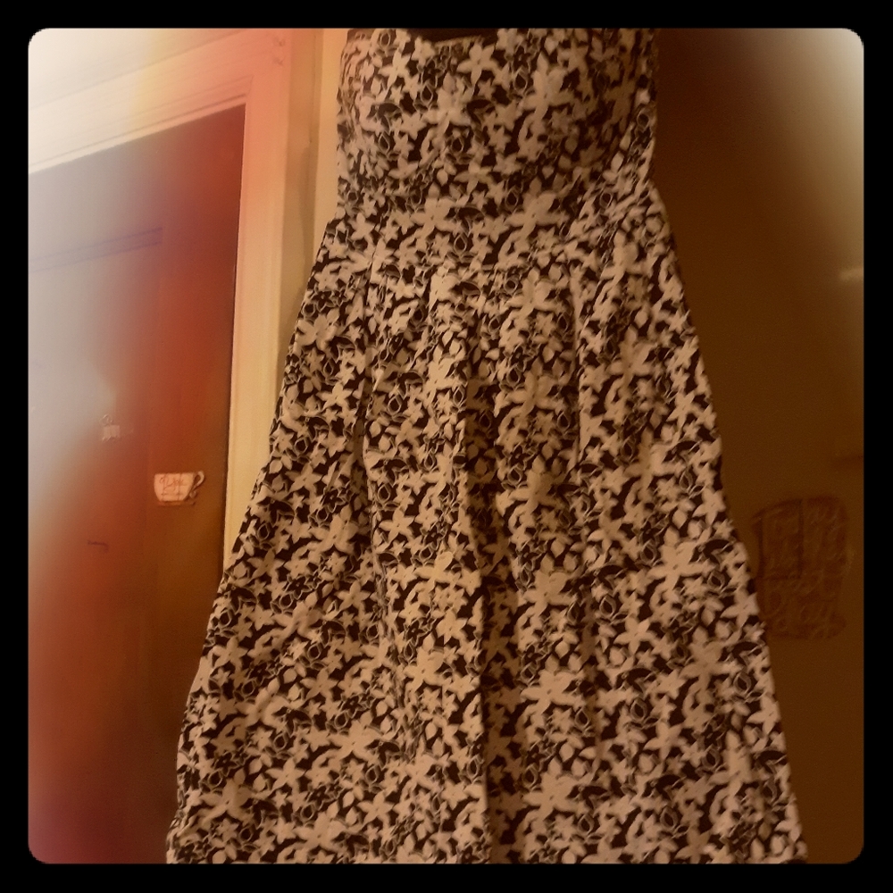 Strapless Black & white dress